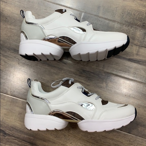 MICHAEL KORS OCTAVIA TRAINER NAPPA PU OPTIC WHITE - Picture 14 of 16